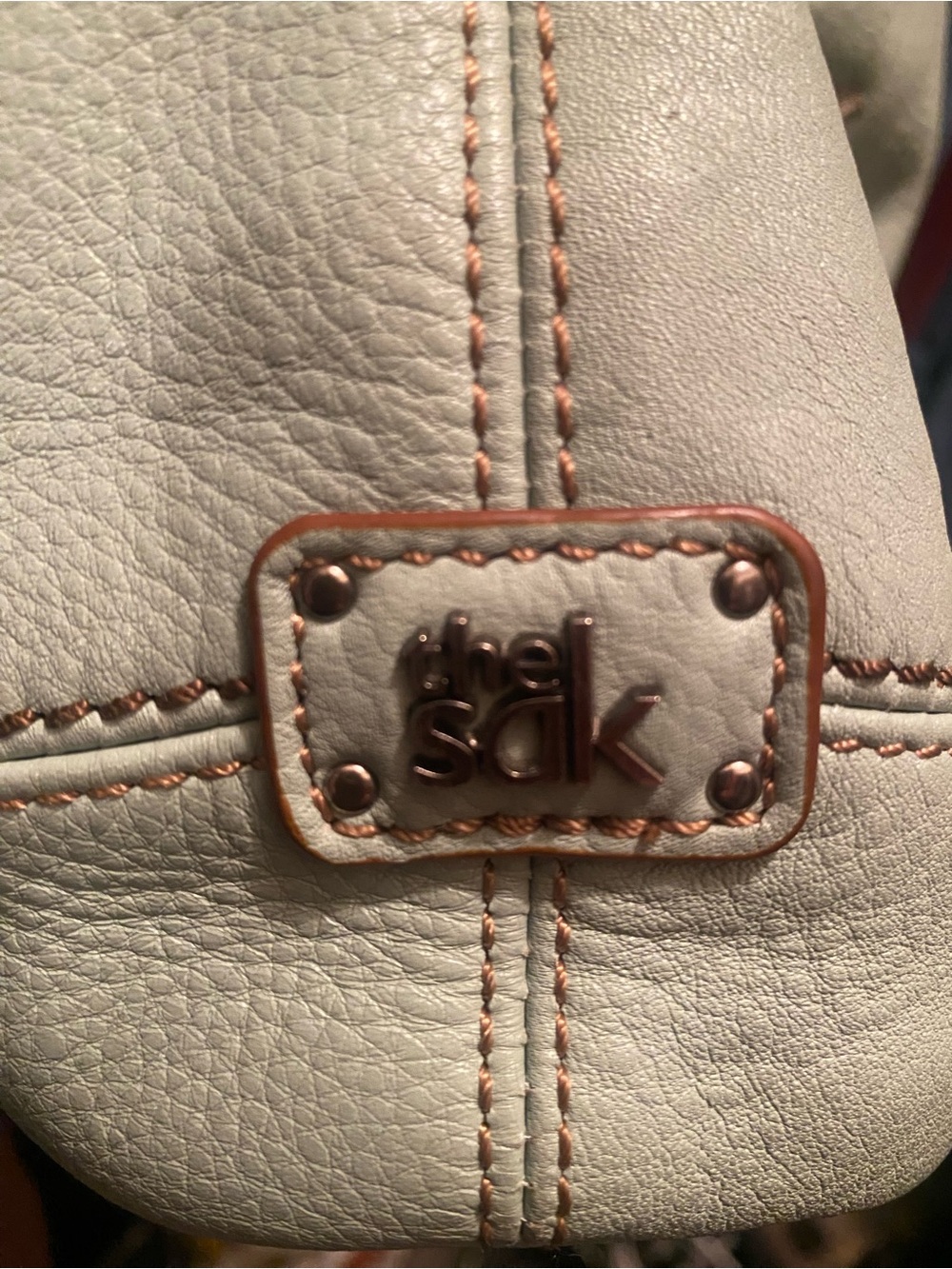 The Sak Mint Green Leather Shoulder Bag with Tassel Charm. - Picture 8 of 8